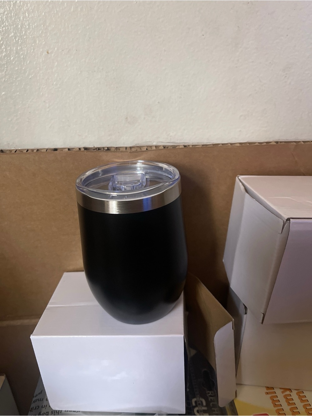 Stainless Steel Insulated Wine Tumbler - Black - Picture 2 of 2